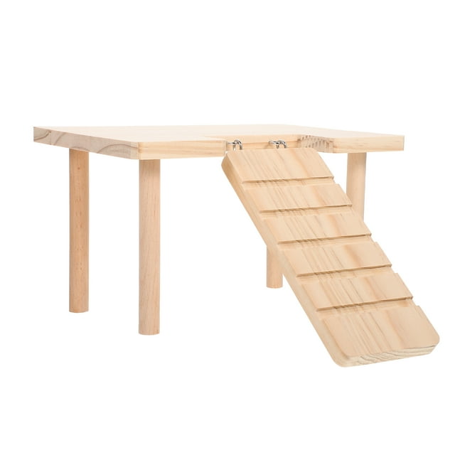 MasteelfCA Decorative Chinchilla Toy Wear-resistant Hamster Platform Wooden Guinea Pig Ramp