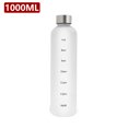 thumbnail image 1 of Botella de agua portátil a prueba de fugas con marcador de tiempo, sin BPA esmerilada botellas de bebida, deportes de Fitness, viajes al aire libre, 32 OZ, 1L, 1 of 4
