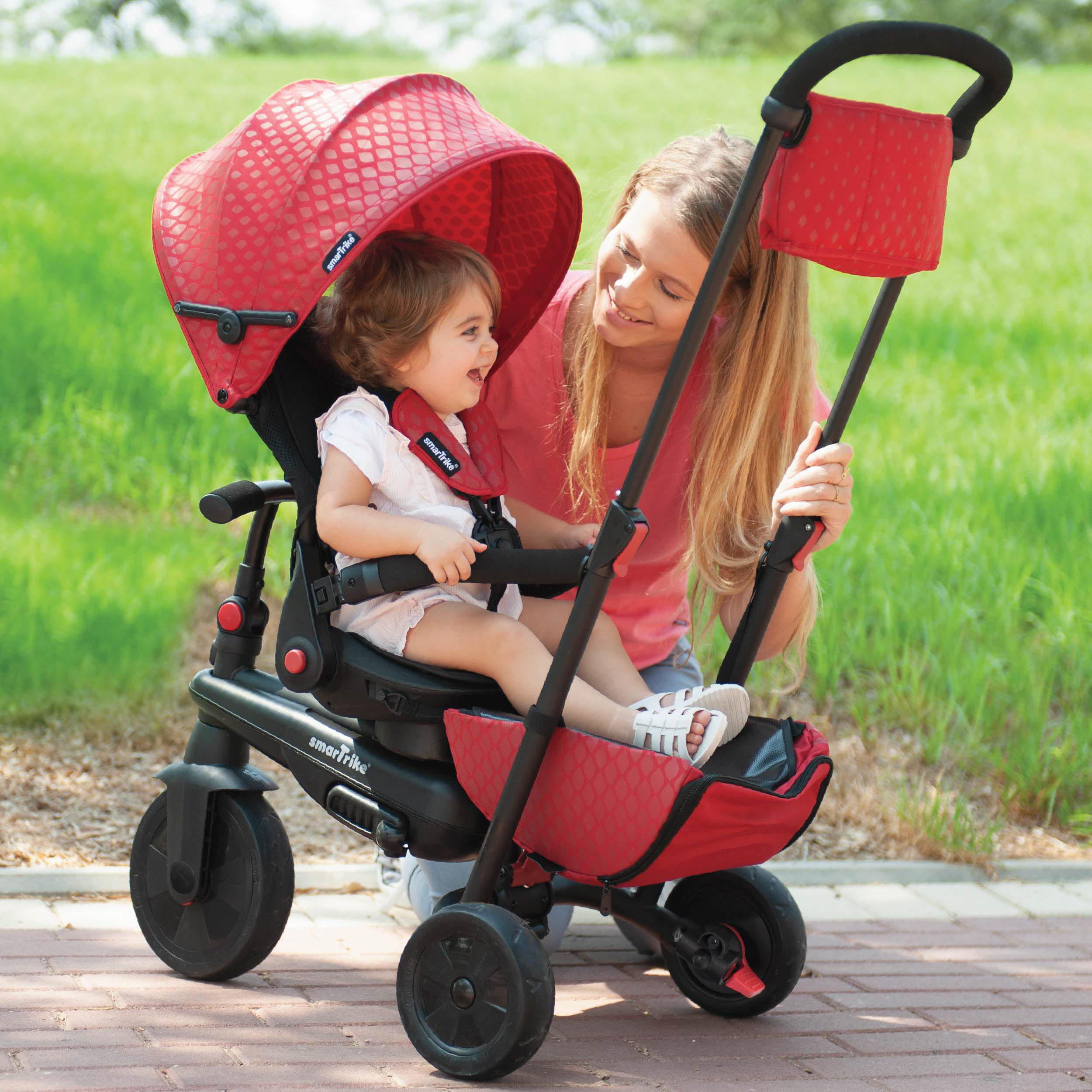 smarTrike smarTfold 700, Folding Baby 8-in-1 Tricycle For 6-36 months  toddler Smart Trike - Red