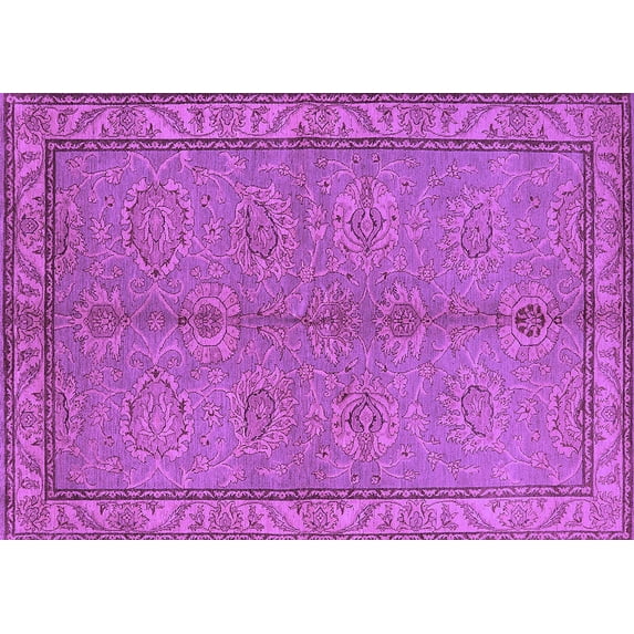 Ahgly Company Indoor Rectangle Oriental Purple Industrial Area Rugs, 8' x 12'