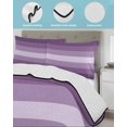 thumbnail image 4 of Quilts Twin Size, Geometric Purple, Soft Comforter Bedding Set for Bed, Solid Ombre Geometric Modern Stripe Lightweight Quilted Bedspread with Pillow Cover(2 Pieces) for All Season, 68x86 Inch, 4 of 6