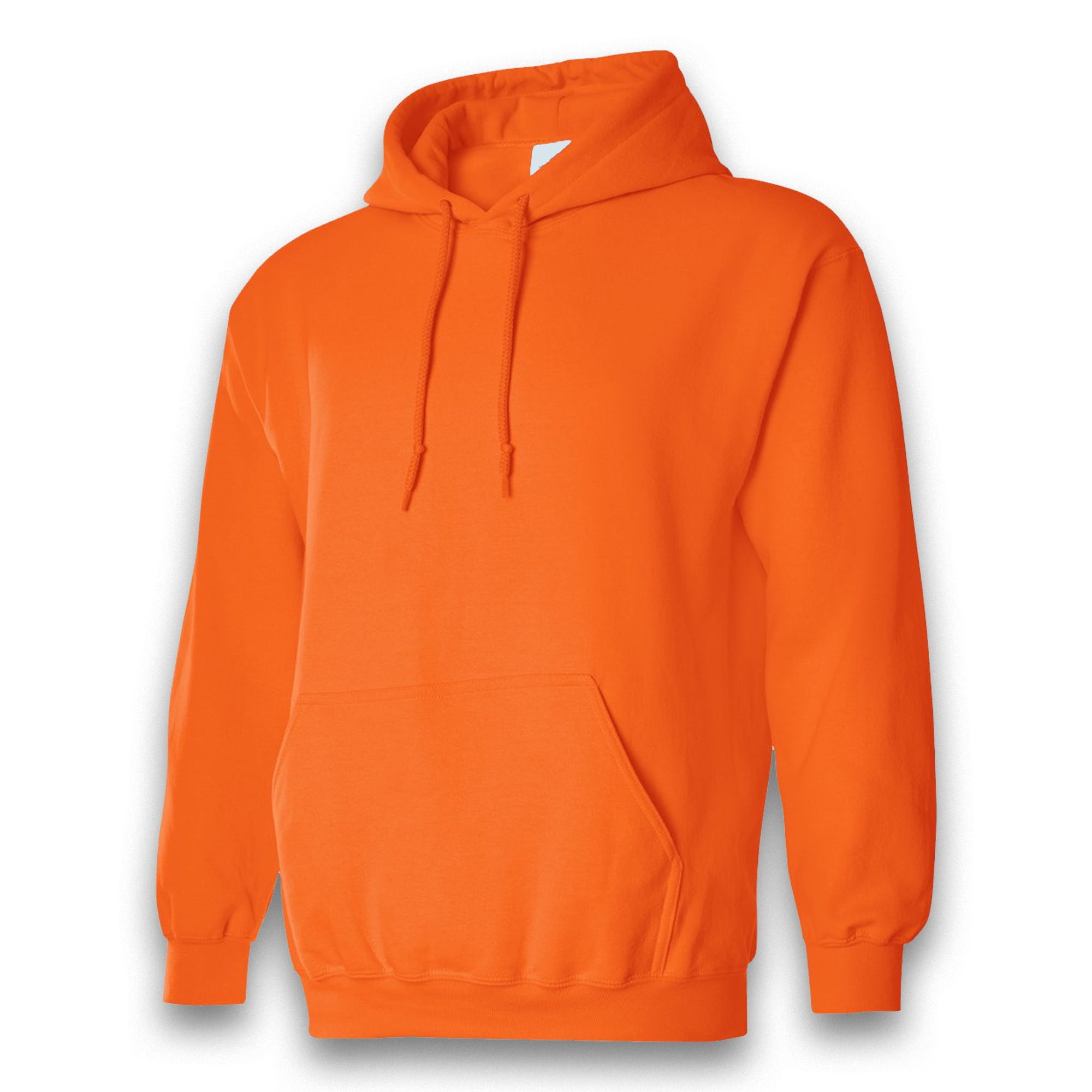 Gildan High Visibility Hooded Orange Sweatshirt - 18500 | 8oz Unisex Heavy Blend Soft Fleece Hoodie, Hi Vis Safety Work Sweatshirt S-Size, Pack 2