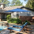 thumbnail image 3 of Patiojoy 9FT Patio UV Protection Tilt Solar Powered Umbrella with LED Lights Blue No Base, 3 of 7