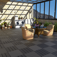 thumbnail image 6 of Kosynda 44Pcs Stripe Style Patio Deck Tiles, 12 x 12in, Waterproof Interlocking Floor Tiles for Porch, Poolside, Balcony, Backyard, Dark Gray, 6 of 11