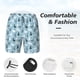 thumbnail image 3 of Balery Black White Gray Rabbit Bañador para hombre, shorts de playa de secado rápido con entrepierna y forro de compresión-X-Large, 3 of 6