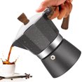 thumbnail image 1 of Cafetera de aluminio 3 tazas, cafetera café espresso clásica 150 ml, 5 onzas, cafetera, italiana y cubana, color gris Gray Cup, 1 of 8