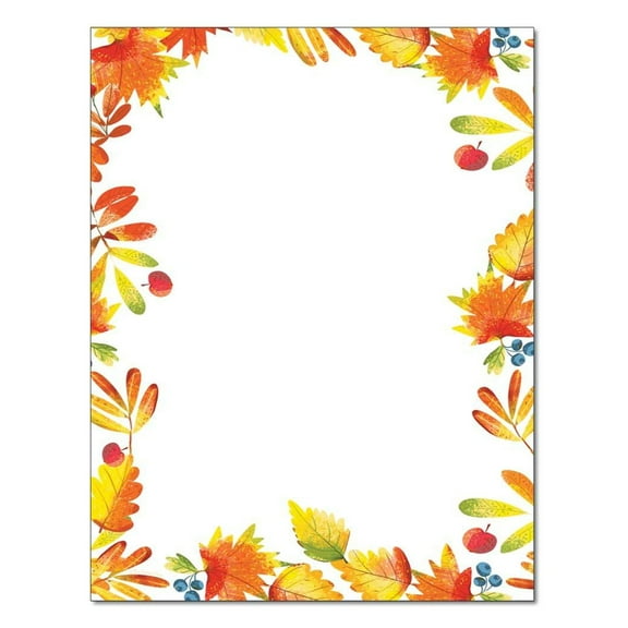 Autumn Foliage Letterhead Laser & Inkjet Printer Paper - 8.5 Inches x 11 inches - 25 Sheets (olh36825) - Thanksgiving Letterhead, Autumn Stationery