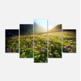 thumbnail image 2 of Prairie avec Fleurs Colorées - Art sur Toile Paysage Surdimensionné, 2 of 3