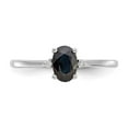 thumbnail image 5 of 14K White Gold Ring Band with Stones (09) September Sapphire Oval Blue Diamond Round, 5 of 5