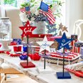 thumbnail image 5 of HengDidi 4th of July Wooden Star Decor Set - 3Pcs Patriotic Tabletop Accents for Home, Office, Party, Indoor Outdoor Holiday Decorations, 5 of 6