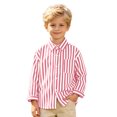 thumbnail image 7 of Girls Striped Long Sleeve Shirts Boys Button Down Formal Uniform Collared Shirt with Chest Pocket Spring Fall Clothing 4T, 7 of 7
