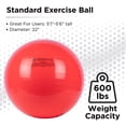 thumbnail image 2 of THERABAND Standard Exercise Ball, 22" Red Stability Trainer for 5'1"–5'6" Users, Yoga & Pilates Ball, Balance & Core Trainer, For Athletes Fitness at Gym & Home, 2 of 9
