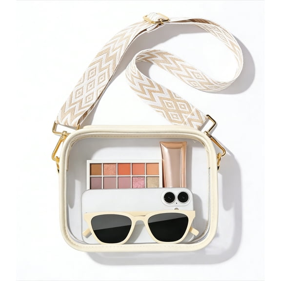 Clear Purse for Women, Clear Crossbody Bag Stadium Approved, Small Transparent Handbag for Concert Event Festival