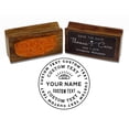 thumbnail image 1 of Printtoo Round Custom Text Eye Icon Rubber Stamp Wood Mounted Doctor's Clinic Address Personalized Stamper, 1 of 4