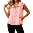 thumbnail image 2 of FUZHIQ Womens Zip Up Lightweight Vests Casual Sleeveless Jackets Scrubs with Pockets Spring Summer,XXL, 2 of 8