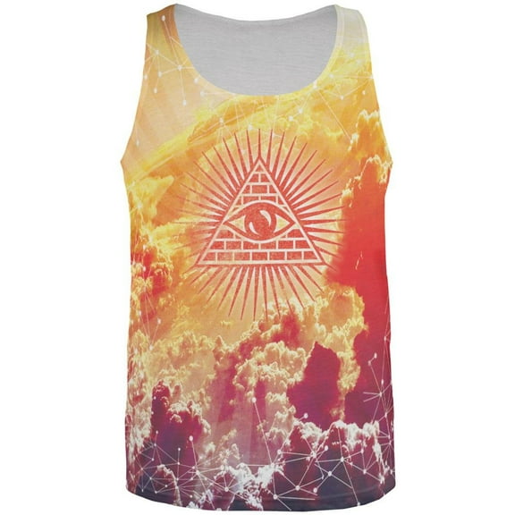 Illuminati Clouds All Over Adult Tank Top - Small