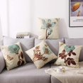 thumbnail image 5 of 4PCS Lotus Leaf Decorative Throw Pillow Covers Butterfly Flowers Pattern Pillow Cases Cotton Linen Square Cushion Covers Sofa Bedding Car And Home Decor 18x18Inch, 5 of 6