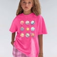 thumbnail image 4 of Tisuna Girls T Shirts Kids Planet Print Short Sleeve Crewneck Top Fashion Lightweight Little Child Outdoor Play Summer Graphic T-Shirts Red Size 12-24 Months, 4 of 4
