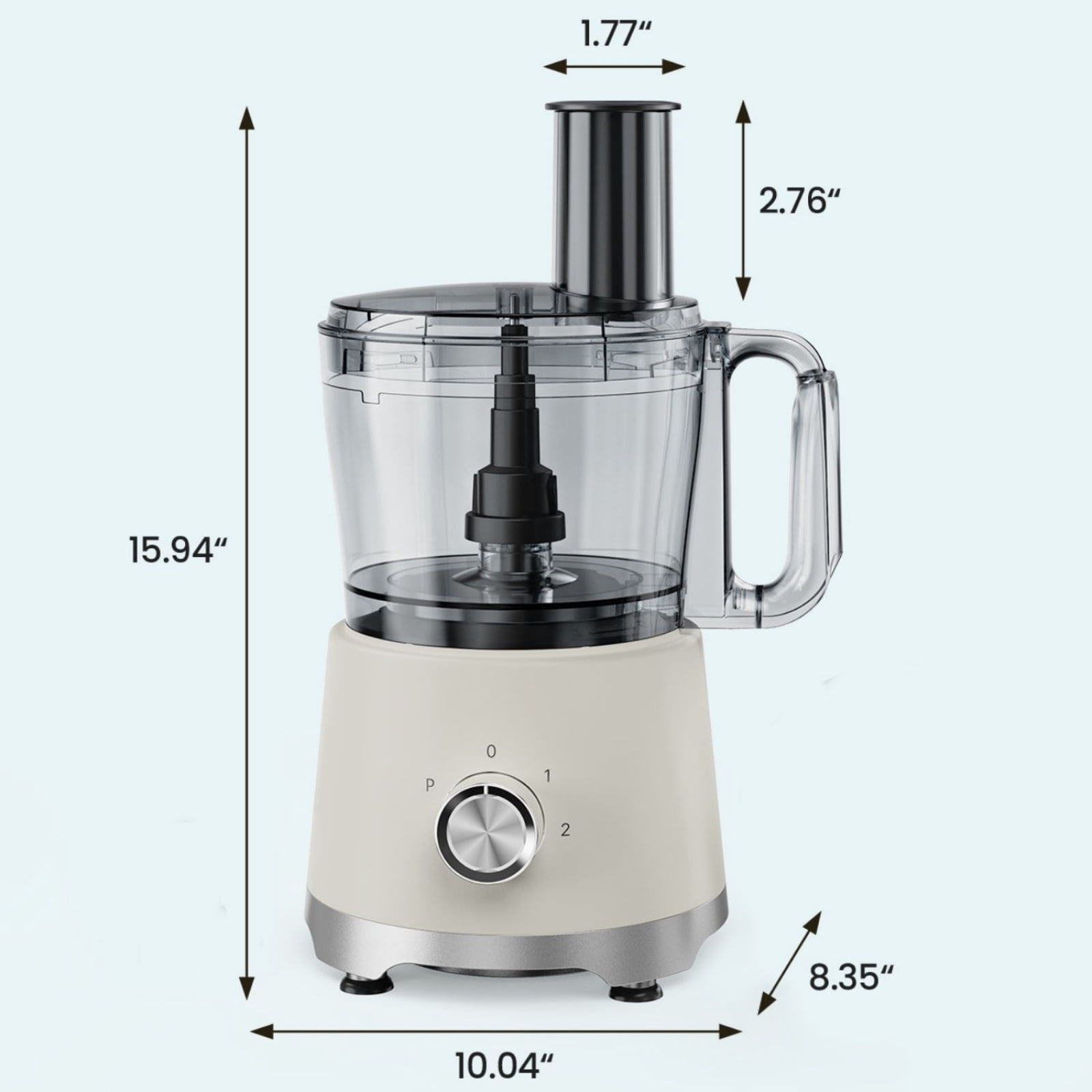 Food Processor 10.5 Cup, Vegetable Chopper 5 Blades 3 Modes, Large Capacity, Dishwasher Safe, Stainless Steel Blades, For Smoothie, Fruit And Dough