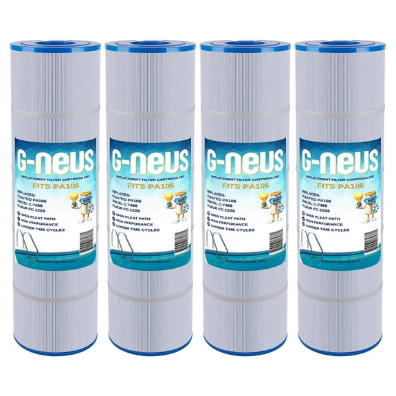G-NEUS Pool & Spa Filter | Replaces Hayward CX880XRE, Pleatco PA106-PAK4, Ultral-A1, Unicel C-7488, Filbur FC-1226, FC-6430 | 106 Sq Ft Coverage (x4) | High Performance Replacement Cartridge, 4 Pack