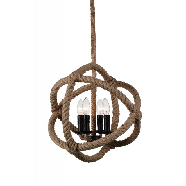 Lustre à 4 Lumières avec Finition Noire