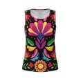 thumbnail image 3 of Picia Colorful Floral Embroidery Mexican Pattern Women's Workout Tank Top,Breathable Activewear,Slim Fit Athletic Top,Versatile Workout Moisture-wicking top-Large, 3 of 9