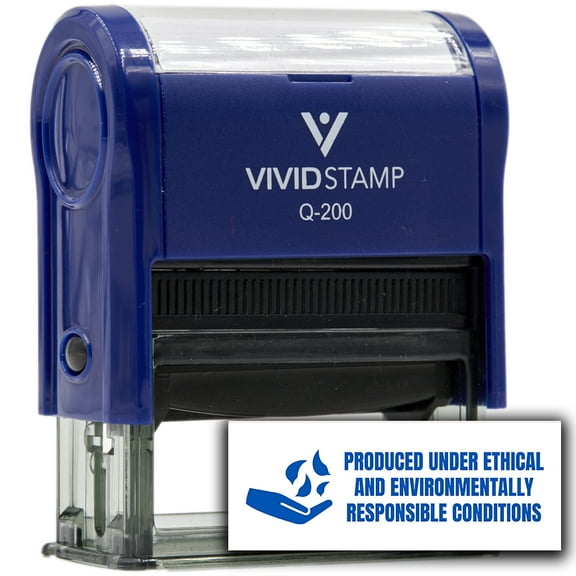 All Quality Produced under ethical and environmentally responsible conditions Self-Inking Rubber Stamp (Blue Ink) - Q-200