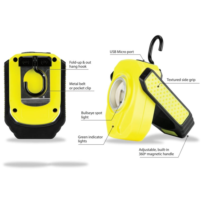 atak 1000 lumen rechargeable flashlight Performance Tool 431 1000 Lumen COB Rechargeable Work Light with Magnetic  Flexible Hand and Hook
