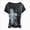 Dark Gray, variant on Women Y2K Grunge Vintage Graphic Tees V-Neck Short Sleeve Slim Fit T-Shirt Emo Clothes for Teen Young Girls 2000s Streetwear Dark Gray Size L