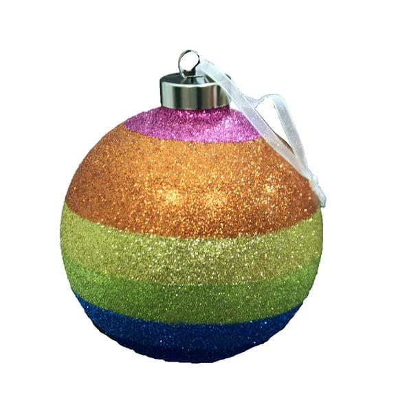 Holiday Ornament Rainbow Ball Glass Christmas 8401314 Stripe