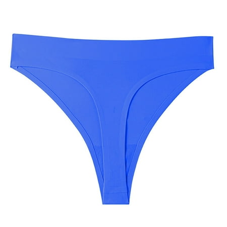 High-Waist Seamless T-Pants  Invisible Underwear  Seamless T-Pants  for Women  Large Size  Comfortable Seamless  Everyday Use  Non-See-Through  Thin Material  Womens Clothes Plus Size | Blue L