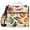 Eggplant Pepper Tomato Broccoli, variant on 3 Ring Zipper Binder with Shoulder Strap Waterproof Trapper Keeper 1.5 Inch D-Ring 500 Sheets Capacity Geometric Pixel Print