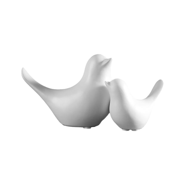 Advancent 2 unids/set decoración elegante, adornos de pájaros de cerámica escandinavos minimalistas modernos, añaden encanto al hogar Decoración del hogar blanco