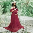 thumbnail image 5 of Lightweight Breathable Fabric Maternity Gown Dress Elegant Lace Detailing and Trailing Bottom for Most Trimesters, 5 of 8