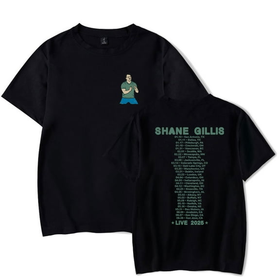 Shane Gillis 2025 Tour T-shirt Women Men Crewneck Short Sleeve Tee Casual Tops
