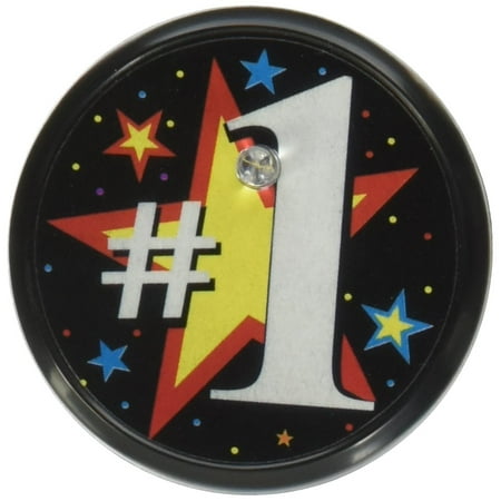 Beistle # 1 Light-Up Plastic Blinking Button, 4.5 x 3 x 0.5 Inch, Multicolor
