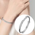 thumbnail image 2 of Valentines Day Gifts, Sterling Silver Bangle Bracelets for Women Fashion Jewelry Simple Adjustable 925 Silver Cuff Bangles for Women Mom Wife Valentine Mothers Day ,Gifts for Girlfriend Boyfriend, 2 of 8