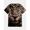 thumbnail image 3 of Men's Realistic 3D Leopard Print T-Shirt - Full Body Black and White Spotted Animal Texture, Short Sleeve Crew Neck Casual Summer T-Shirt, H-Fit, Machine Washable 3D Digital Design, 3 of 6