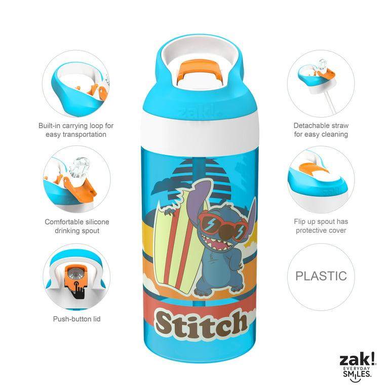  Zak Designs Baby Shark Kids Water Bottle with Straw and Built  in Carrying Loop Made of Durable Plastic, Leak-Proof Design (16 oz: Home &  Kitchen