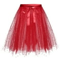 thumbnail image 6 of Aellinatey Women High Waist Pleated Mesh Midi Skirt Dace Tutu Skirt Layered Tulle Skirt, 6 of 10
