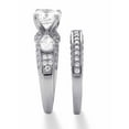 thumbnail image 2 of PalmBeach Jewelry 3.47 TCW Round Cubic Zirconia Two-Piece Bridal Set in Platinum-Plated or Gold-Plated Sterling Silver, 2 of 5