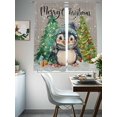 thumbnail image 4 of Sheer Curtains 72 Inches Long, Winter Snowflake Pine Tree Grey Light Filtering Window Curtains for Living Room/Bedroom, Christmas Penguin, Rod Pocket Voile Sheer Curtain Drapes, 52"W x 72"L, 2 Panels, 4 of 9