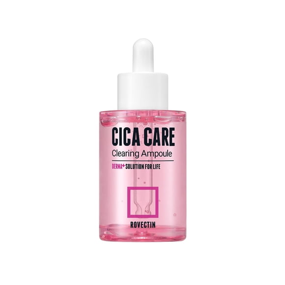 ROVECTIN Cica Care Ampolla limpiadora para cuidado calmante y sensible para enrojecimiento de manchas de Ance con calamina centella asiática y rosa de damasco (1 fl. Oz 1.0 fl oz)