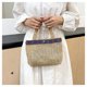 thumbnail image 4 of Granjero Gordo Bolso de mano tejido y bolsas de cosméticos, bolso de mano tejido elegante de playa de verano, bolso de hombro de 7,87 x 1,57 x 6,29 pulgadas (estilo A), 4 of 4