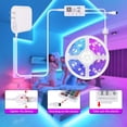 thumbnail image 3 of shiyou-15.5M/50.8ft Bluetooth LED Strip Light, Smart RGB LED Light Strip with Bluetooth APP Control, Music Sync Flexible RGB Color Changing LED Light with 40-Key IR Remote for Home Decoration, 3 of 4