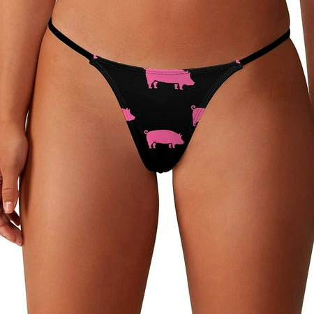 

Pink Pig Women s G-String Thongs Low Rise Hipster Underwear Stretch T-Back Panties