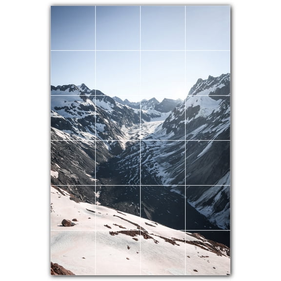 Picture-Tiles.com: Mountains Ceramic Tile Wall Mural WAL500891-46XL. 48"W x 72"H using (24) 12" x 12" Ceramic Tiles-Satin Finish