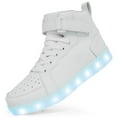 thumbnail image 3 of Boys Shoes,Unisex High Top LED Light Up Sneakers Flashing Athletic USB Rechargeable Kids Shoes For Girls And Boys,Kids Shoes,White,9.5-10 Years, 3 of 9