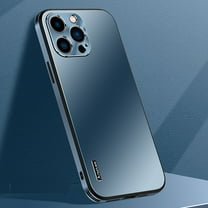 Cowithday for iPhone 15 Pro Max 6.7 inch Case 2023 [Military Drop Protection] Metal Aluminum Camera Cover Matte Hard PC Back Shell Soft TPU Bumper Shockproof Lightweight Case, Dark blue