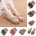 thumbnail image 4 of Open Toe Slippers for Women Family Slippers Linen Shoes Women Home Slippers Indoor Slippers Women's Summer Home Linen Slippers, Indoor Floor Slippers Dark Gray 12, 4 of 4